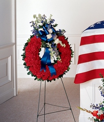 All-American Tribute Wreath from Visser's Florist and Greenhouses in Anaheim, CA